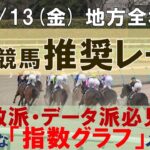 6/13(金) 地方競馬全場から推奨レースを紹介【地方競馬 指数グラフ・予想・攻略】大井競馬、名古屋競馬、園田競馬