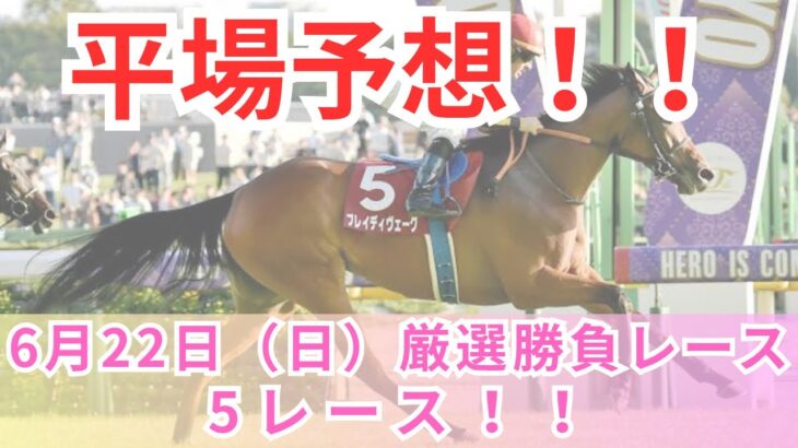 【平場競馬予想】6月22日の厳選競馬予想5レース！