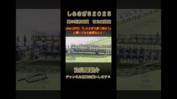 夏の新設重賞しらさぎＳ　chatGPTにしらさぎＳ勝つ馬を聞いてみた！ #競馬 #競馬予想 #しらさぎＳ　#チェルヴィニア