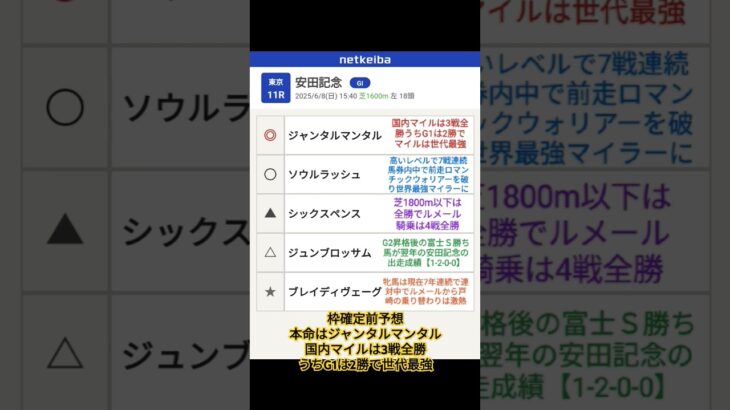 #安田記念 #競馬予想 #ジャンタルマンタル #ソウルラッシュ #シックスペンス #ジュンブロッサム #ブレイディヴェーグ #埼玉県本庄市 #ラーメン居酒屋 #競馬生活 #馬券生活 #馬券勝負