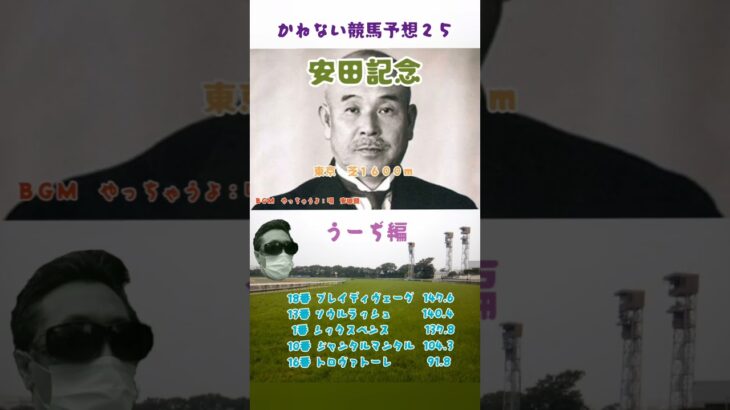 かねない競馬予想２５【安田記念】うーぢ編