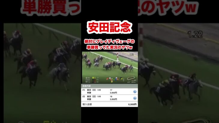 【安田記念】ブレイディヴェーグの単勝買ってた実況のヤツw#shorts #short #競馬 #予想