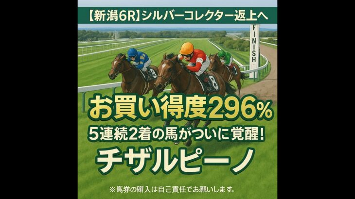 【0726新潟競馬予想ダイジェスト】ルバーコレクター返上！新潟競馬場【お買い得度296%】の本格派#競馬予想#新潟競馬場#チザルピーノ#ダンケルド#穴馬#鉄板軸馬#データ競馬