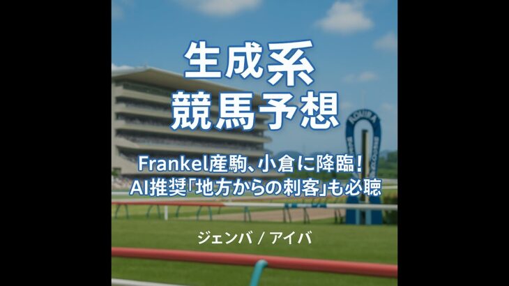 (1分解説)【0712小倉競馬】生成系:競馬予想 – 小倉降臨！Frankel産駒の衝撃デビュー＆AI推奨「地方からの刺客」