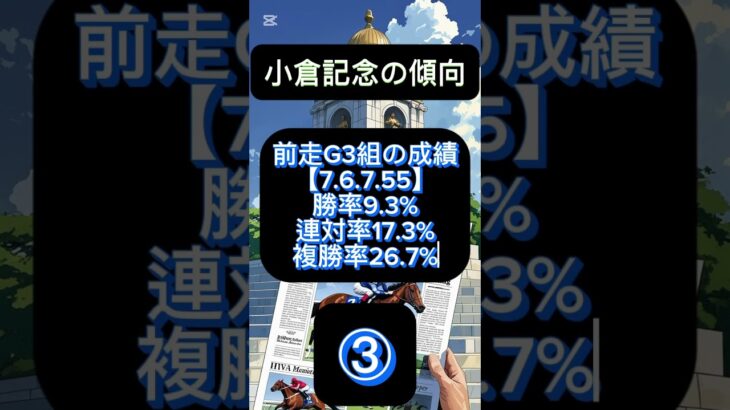 小倉記念の傾向③ #中央競馬 #競馬 #中央競馬予想 #競馬予想 #小倉記念 #小倉11r