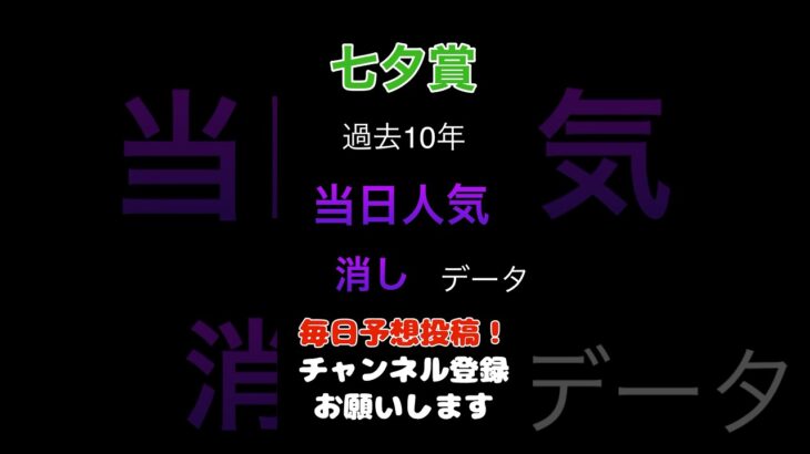【七夕賞2025】当日人気の消しデータ！#七夕賞 #競馬予想 #馬券