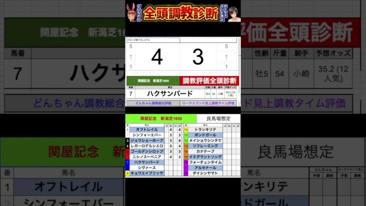 #関屋記念2025 #競馬予想ハイライト #全頭診断  #ニシノスーベニア　#ハクサンバード