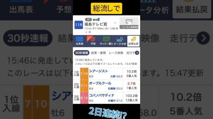 20250720 #的中 #福島11R #競馬予想 #ビックウェーブ#競馬 #福島競馬場 #1200m
