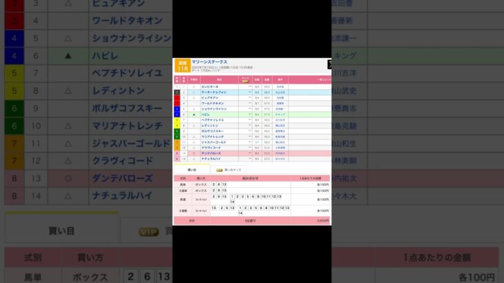 函館競馬場 メインレース マリーンステークス を予想します #競馬 #予想 #競馬予想 #買い目 #函館競馬 #函館競馬場 #jra #マリーンステークス #メインレース #shorts