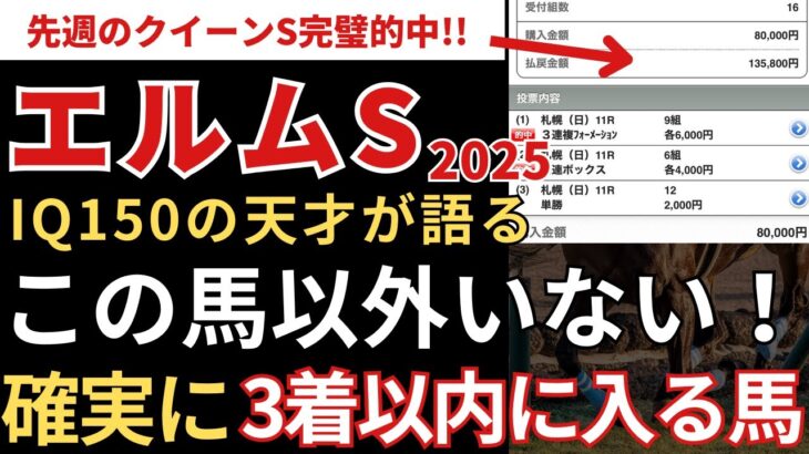 【エルムステークス2025 予想】データが証明！馬券内に入る可能性が高い、私が絶対買いたい馬