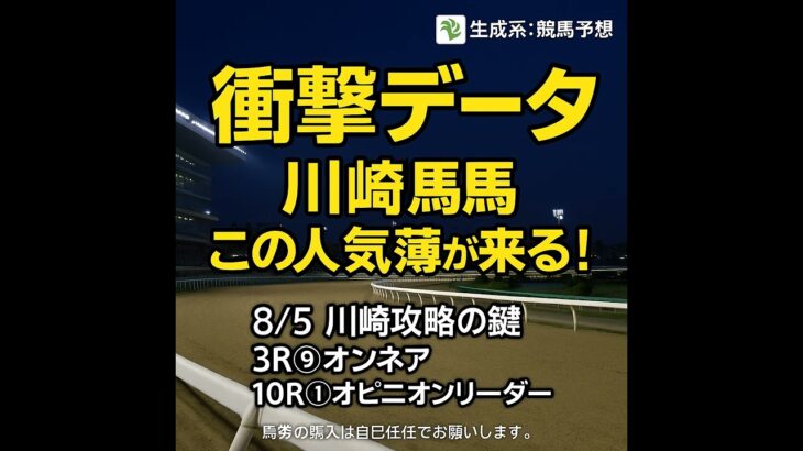 (3分解説)【0805川崎競馬AI予想ダイジェスト】川崎競馬攻略！コースの罠と血統の謎を解き明かす「お買い得馬」はコレだ！