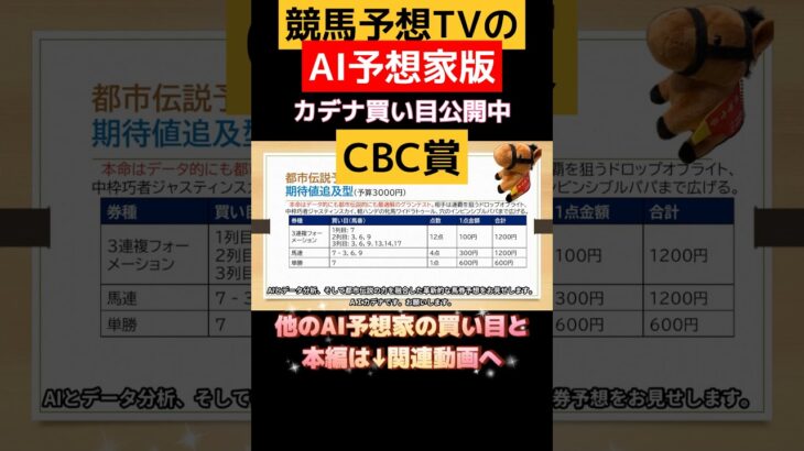 【CBC賞】競馬予想TVのAI予想家版❣️ダイジェスト❣️買い目公開中❣️関連動画で他の予想家も公開中❣️ #競馬予想tv#競馬予想tv最新 #買い目 #馬券 #cbc賞 #レパードステークス