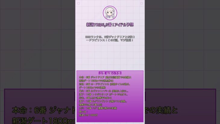【レパードS】白雪柚葉の競馬予想！！！！