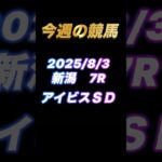 【今週の競馬】　アイビスＳＤで複勝転がし