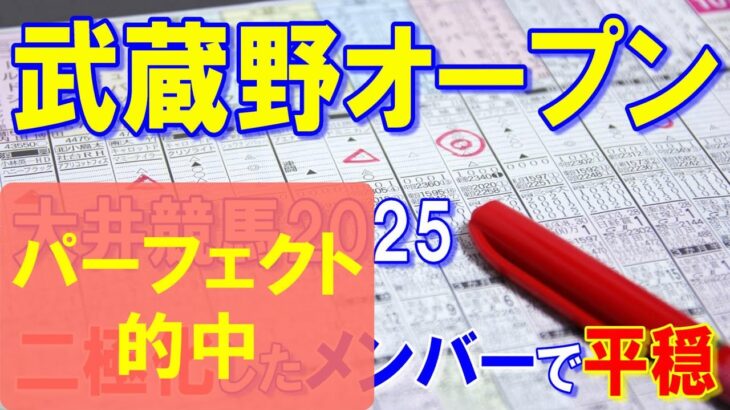 武蔵野オープン２０２５【大井競馬予想】軸を信頼！？